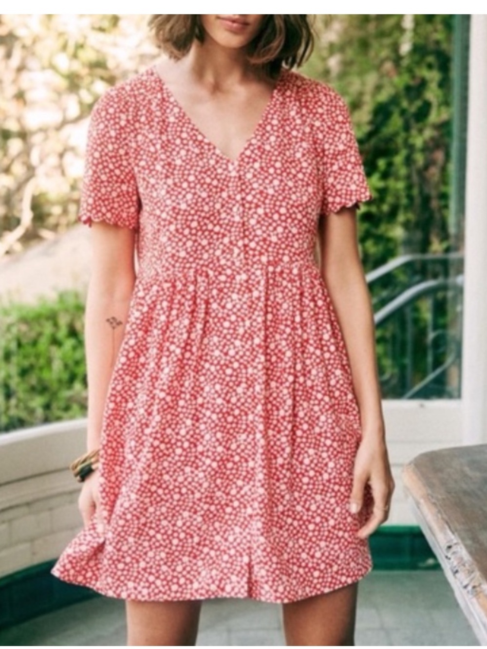 Sezane • Valou Dress in Red Daisy Print